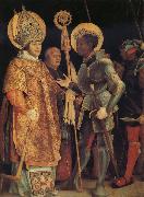 Grunewald, Matthias The Meeting of St Erasmus and St Maurice Sweden oil painting artist